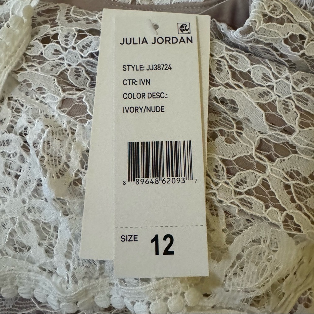 Julia Jordan New Size 12 Lace Floral Ruffle‎ Boho Knee Dress Coquette Cocktail - Picture 13 of 13